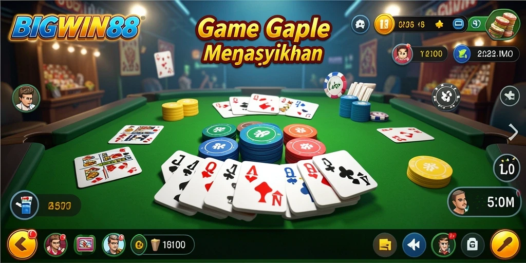 Tangkapan layar menampilkan gameplay Gaple yang seru dan mendebarkan.