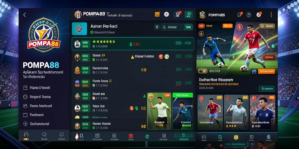 Tampilan utama POMPA88 menampilkan berbagai opsi taruhan olahraga.