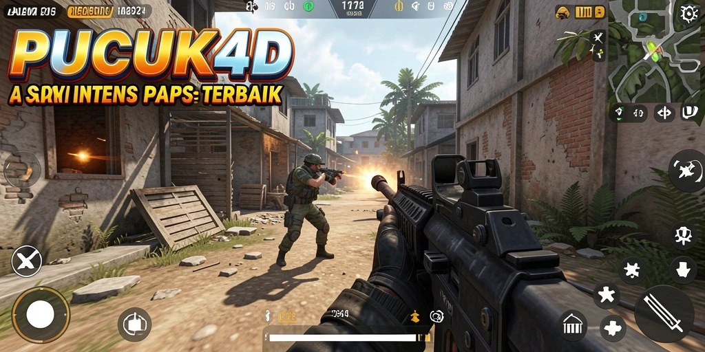 Screenshot gameplay PUCUK4D menampilkan aksi tembak-menembak yang intens.