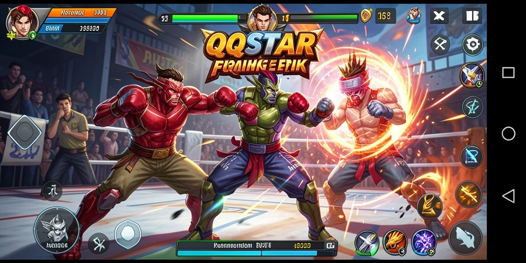 Tampilan gameplay QQSTAR yang memukau dalam pertarungan.