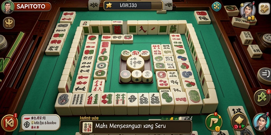 Tampilan gameplay Mahjong yang menarik dan penuh warna.
