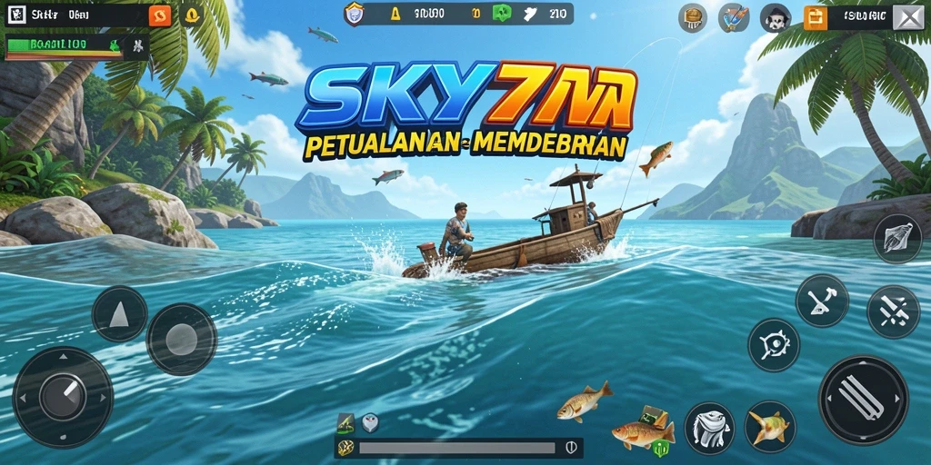 Screenshot gameplay <strong>SKY77</strong> menunjukkan aksi memancing yang seru dan penuh tantangan.