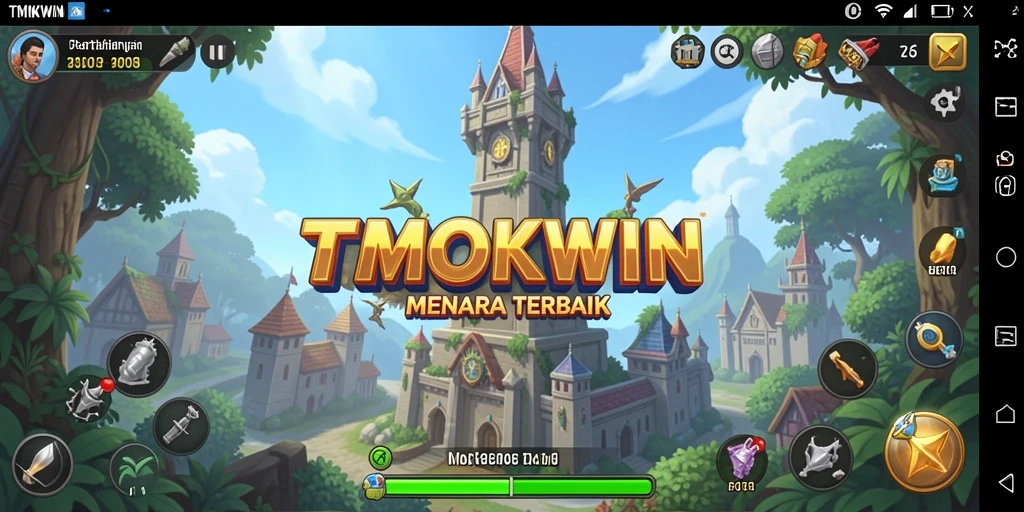 Tampilan gameplay TMOKWIN yang menegangkan di medan perang Tower Defense.